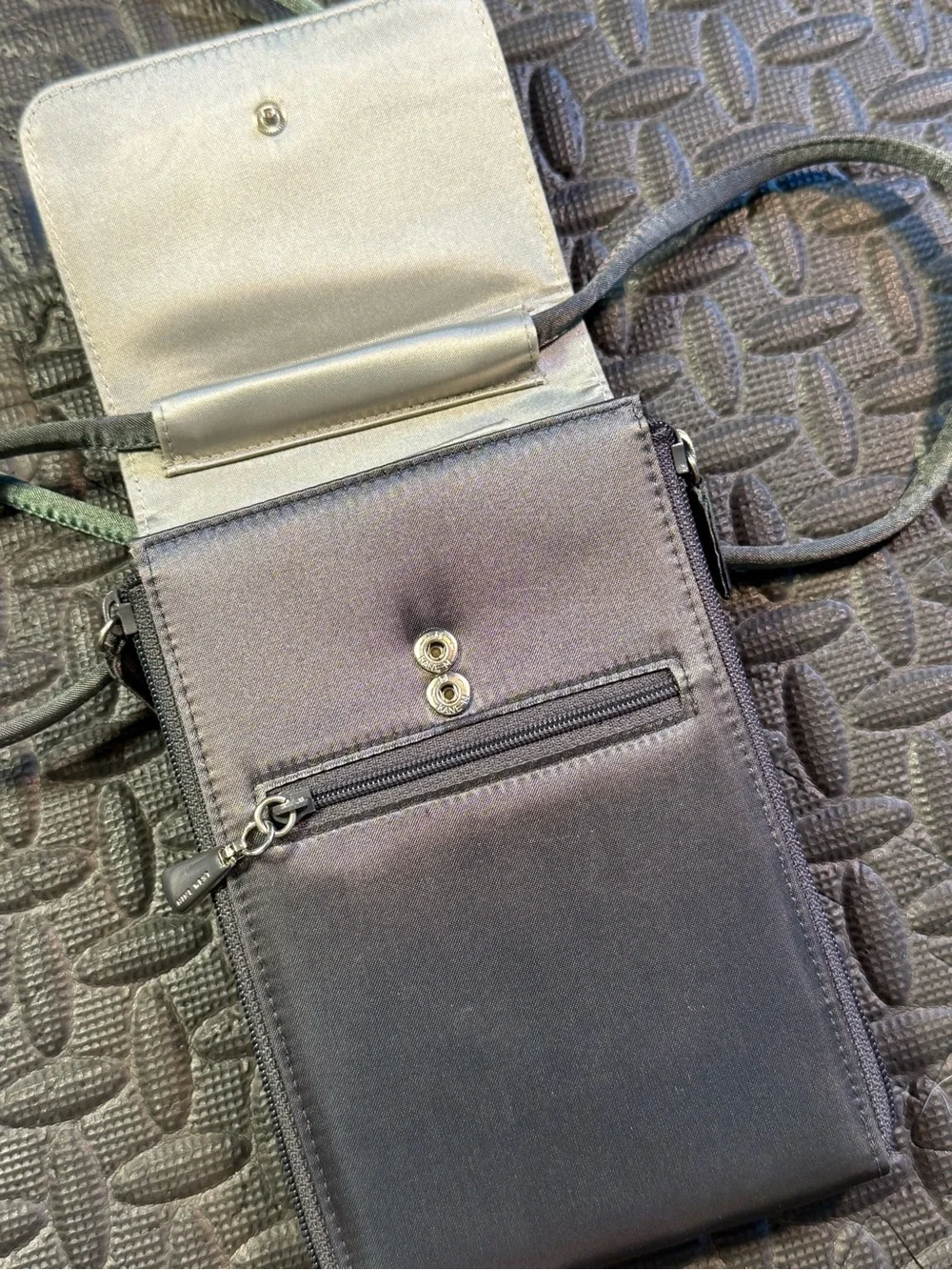 Nine West Charcoal Gray Travel Organizer Crossbody Wallet Bag